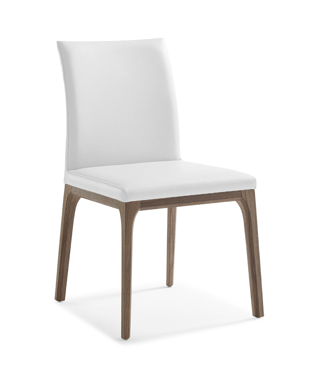 20" X 24" X 35" White Faux Leather / Metal Dining Chair