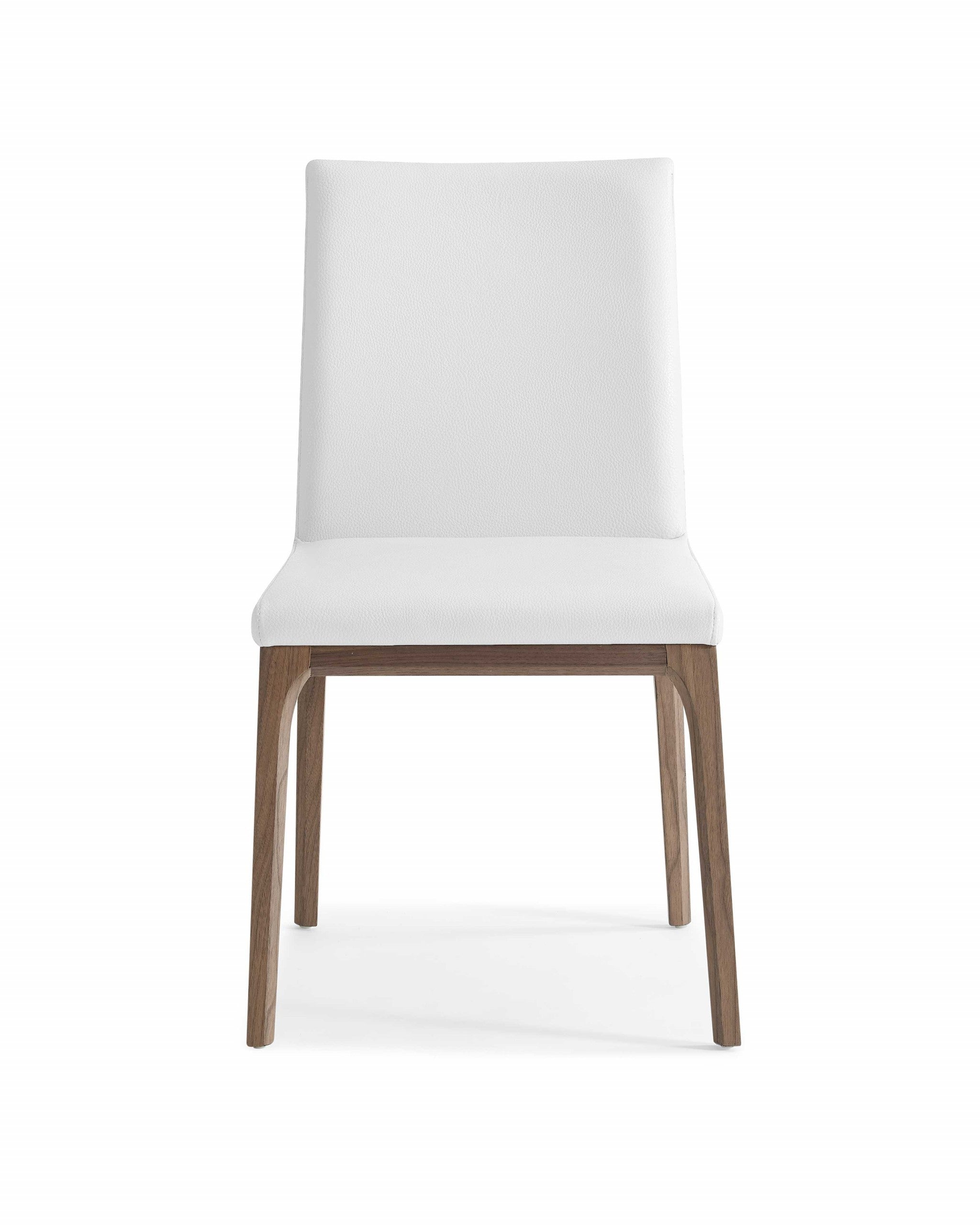 20" X 24" X 35" White Faux Leather / Metal Dining Chair