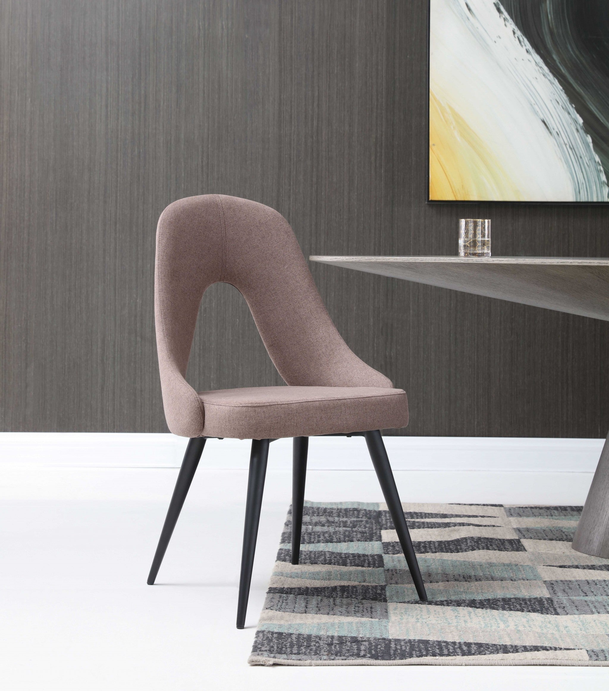 Mauve Brown Upholstered Dining Chairs Set of 2