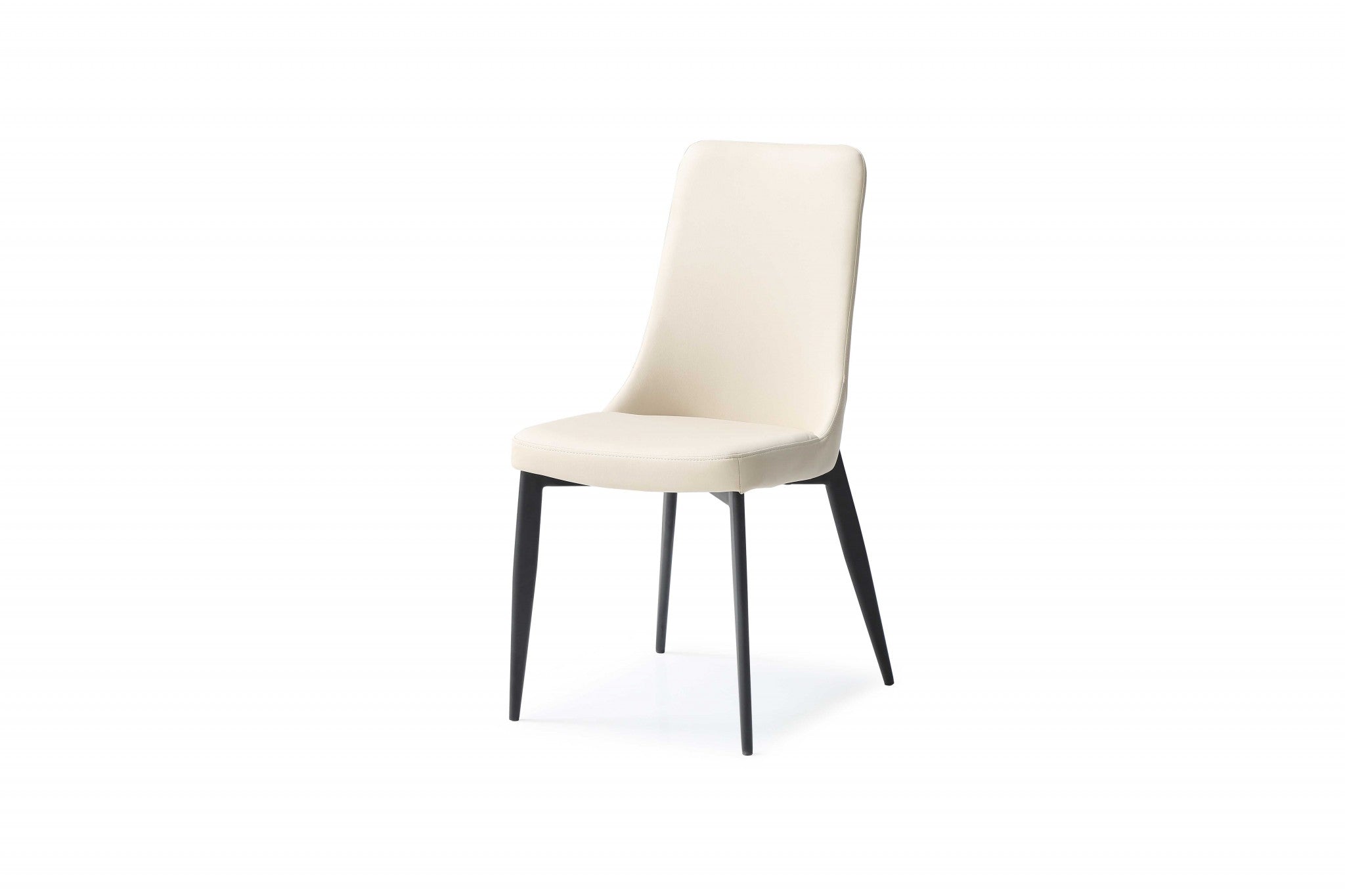 Light Taupe Faux Leather  Metal Dining Chair