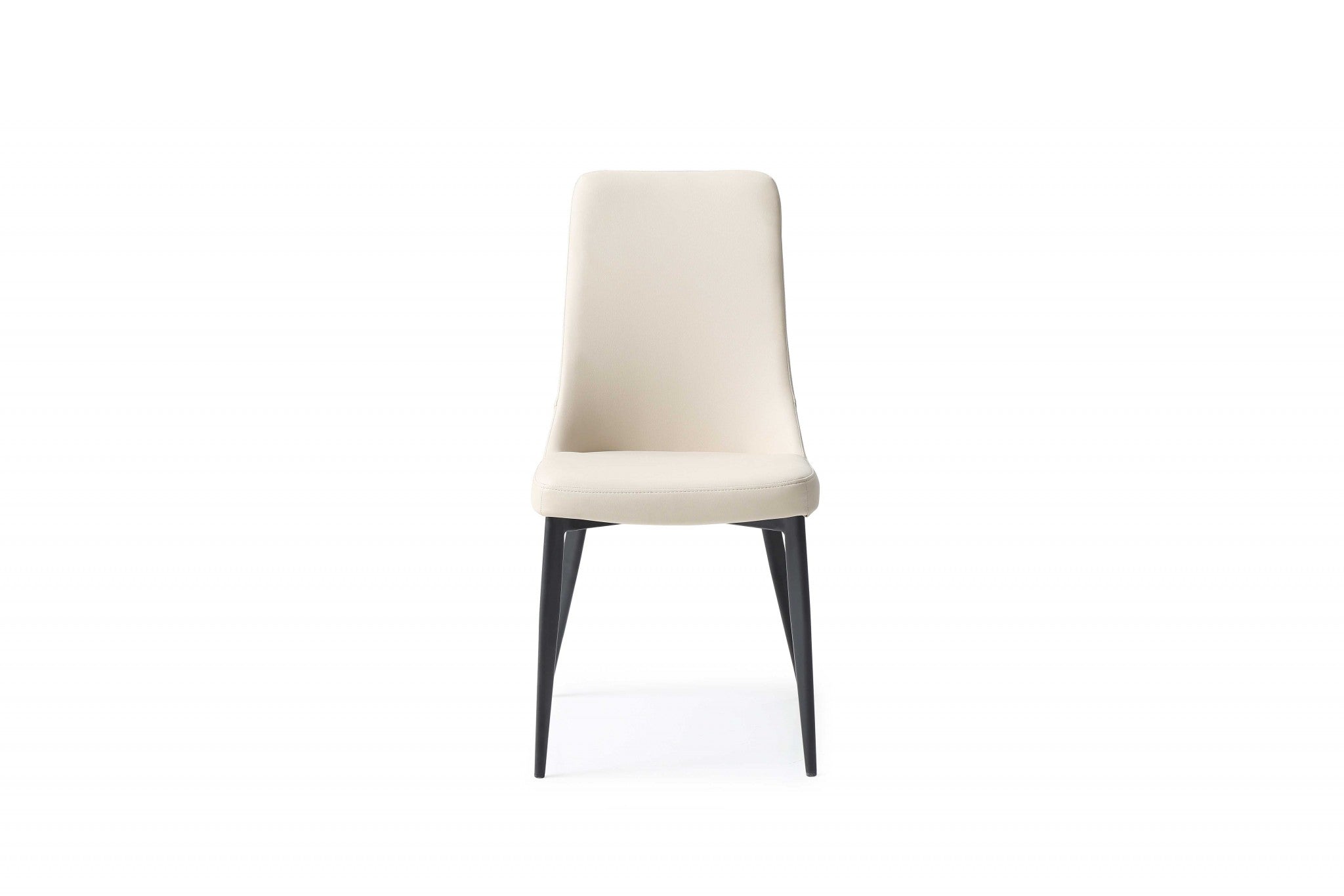 Light Taupe Faux Leather  Metal Dining Chair