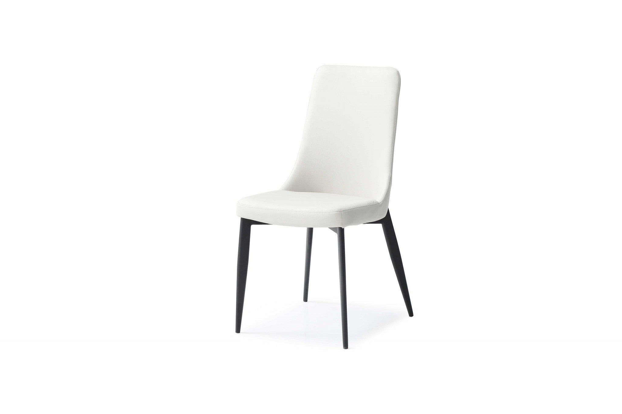 White Faux Leather Metal Dining Chair