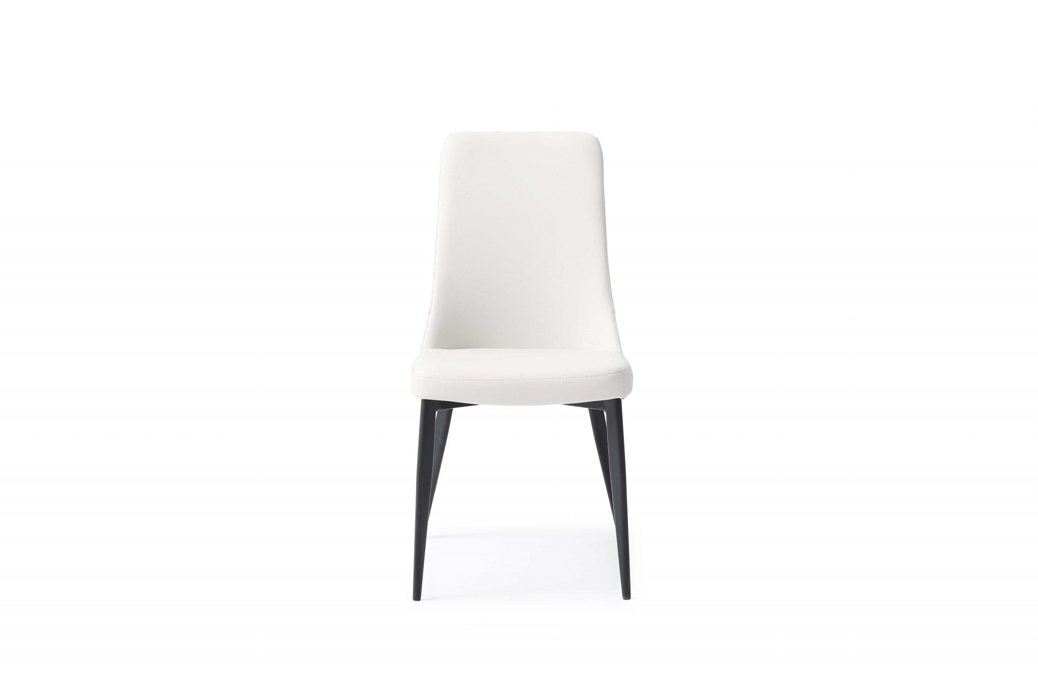 White Faux Leather Metal Dining Chair
