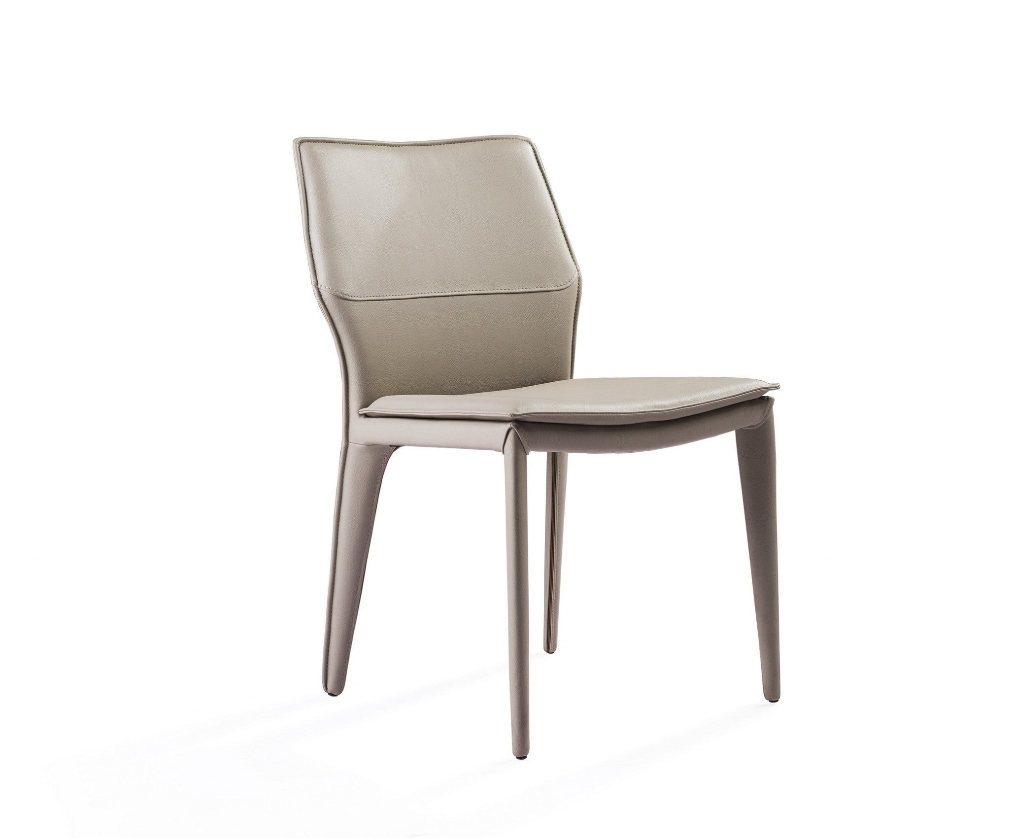 Gray Faux Leather Metal Dining Chair