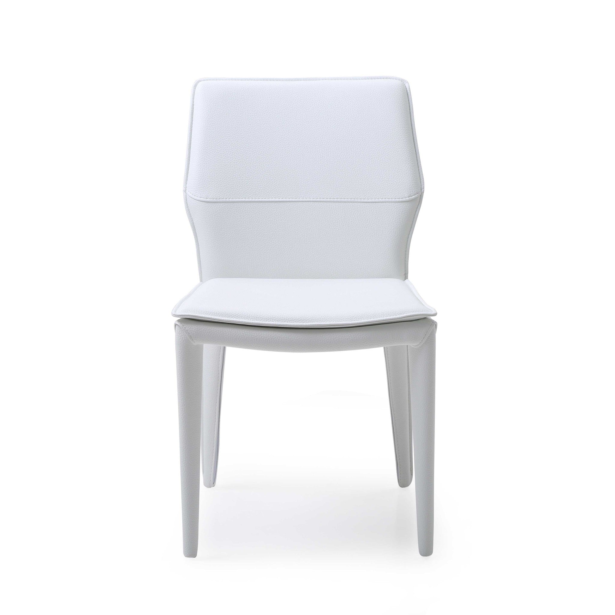 19" X 24" X 33" White Faux Leather / Metal Dining Chair