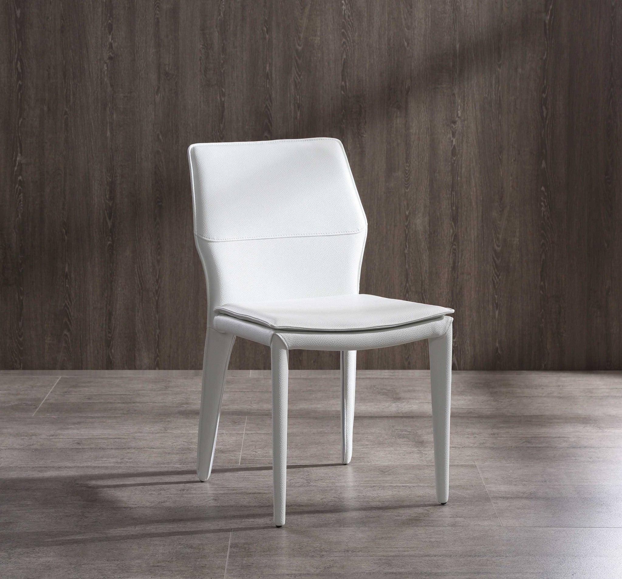 19" X 24" X 33" White Faux Leather / Metal Dining Chair