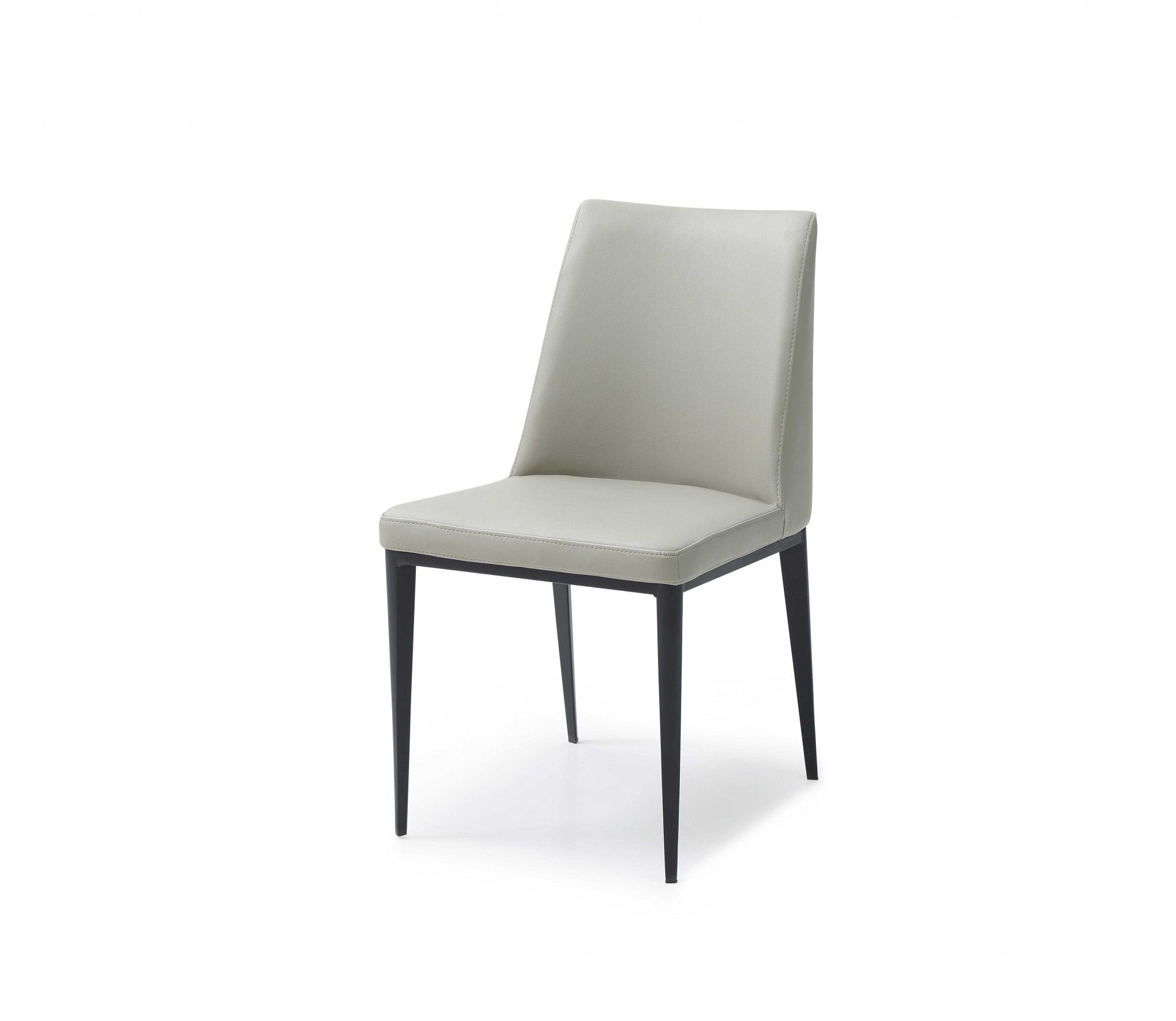 Light Grey Faux Leather and Metal Dining Chair