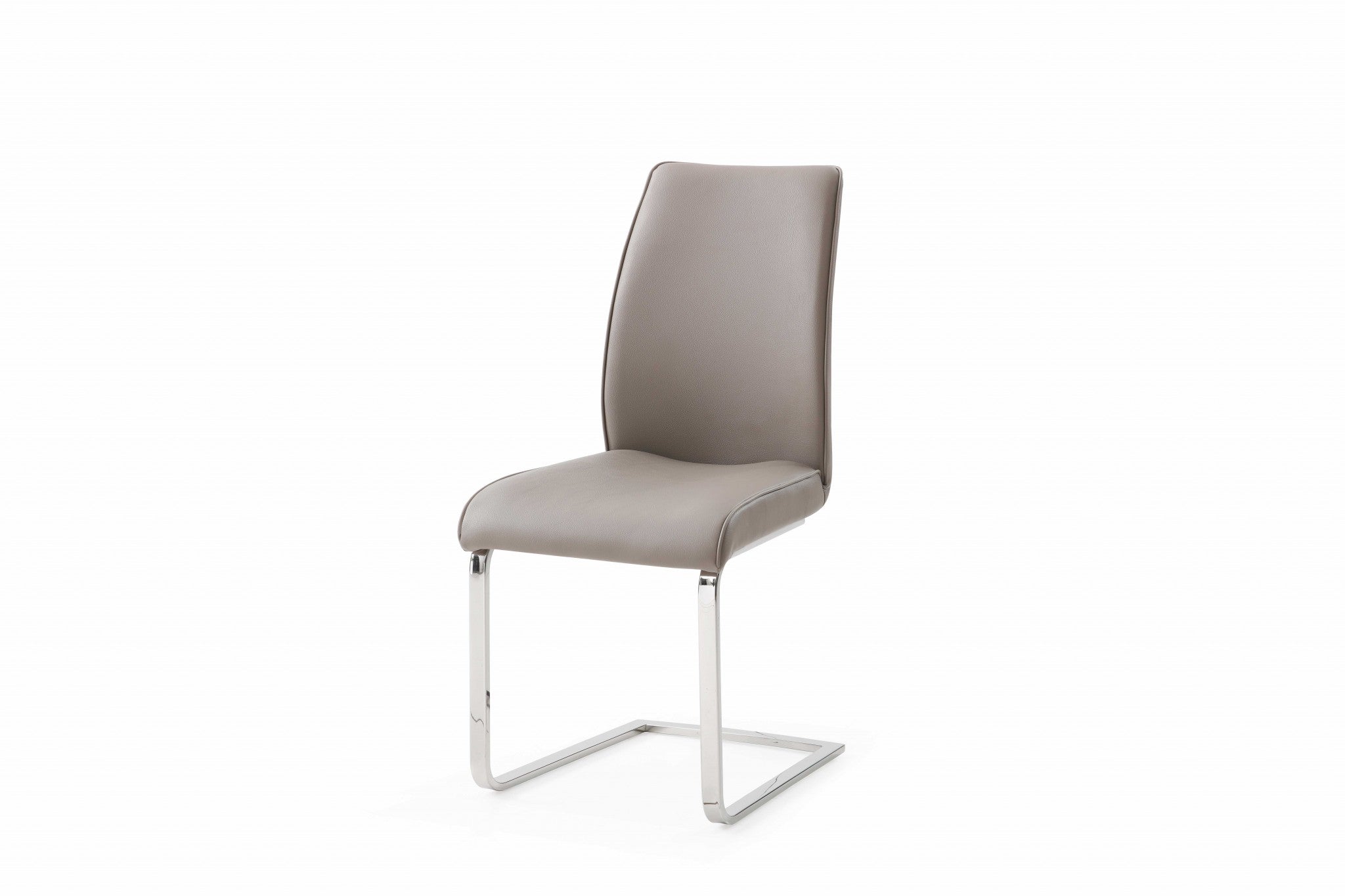 Taupe Faux Leather and Metal Dining or Accent Chair