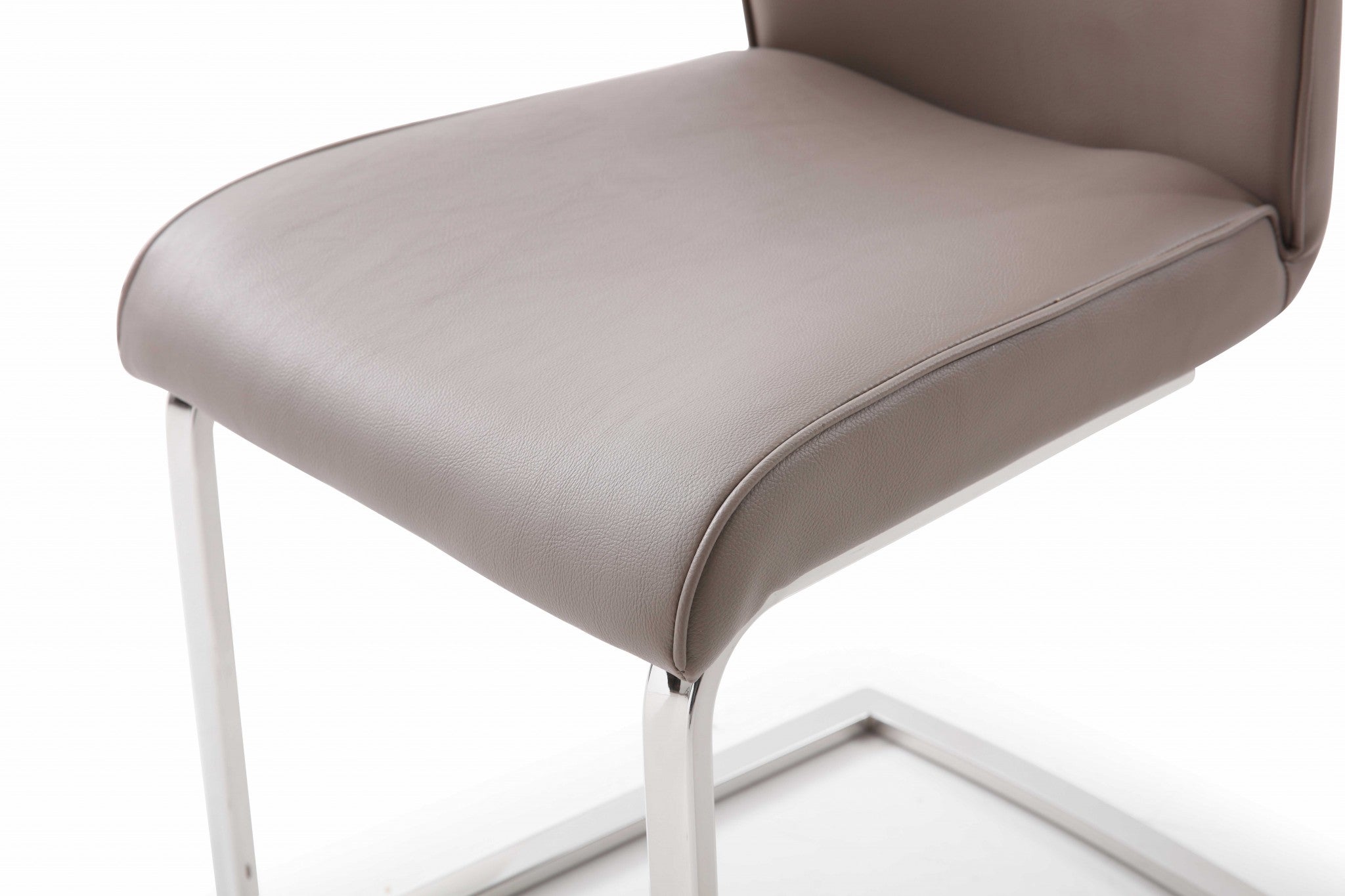 Taupe Faux Leather and Metal Dining or Accent Chair