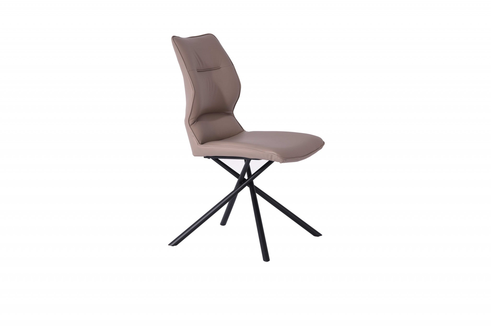 Comfy Faux Leather Taupe Dining or Side Chair Set of 2