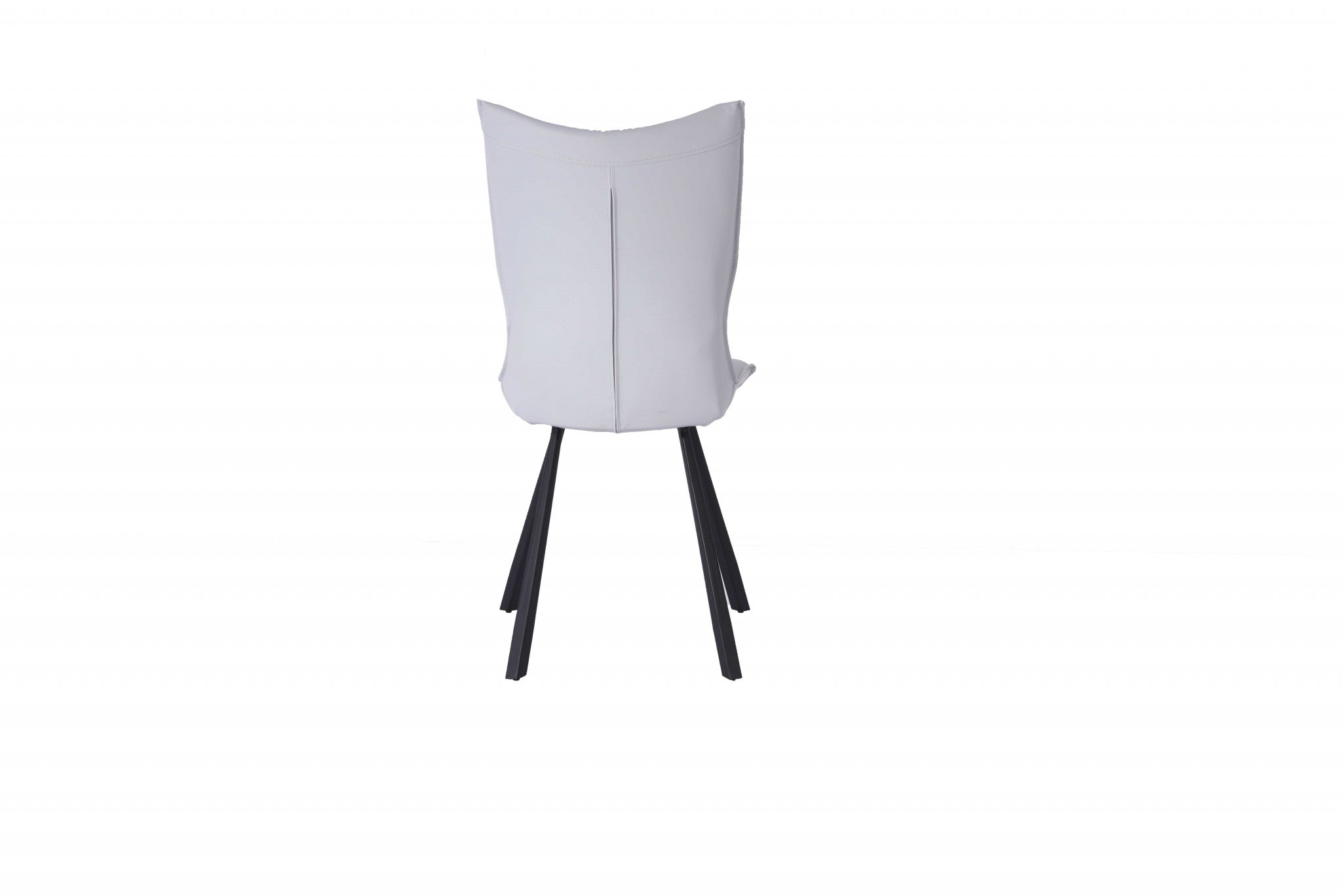 White and Light Gray Faux Leather Dining Side Chair Set of 2