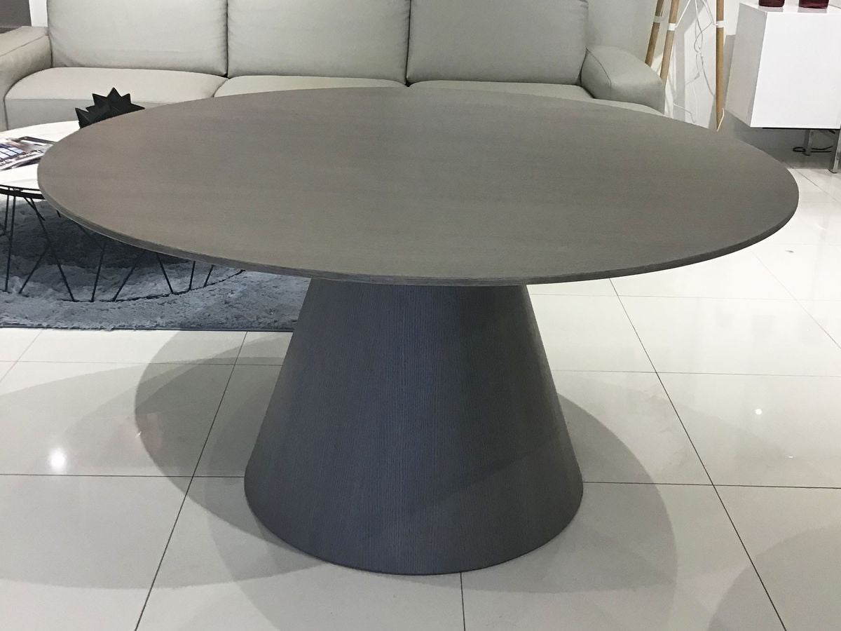 59" X 59" X 30" Grey Veneer Dining Table
