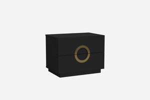 24" X 18" X 18" Black  Stainless Steel Nightstand