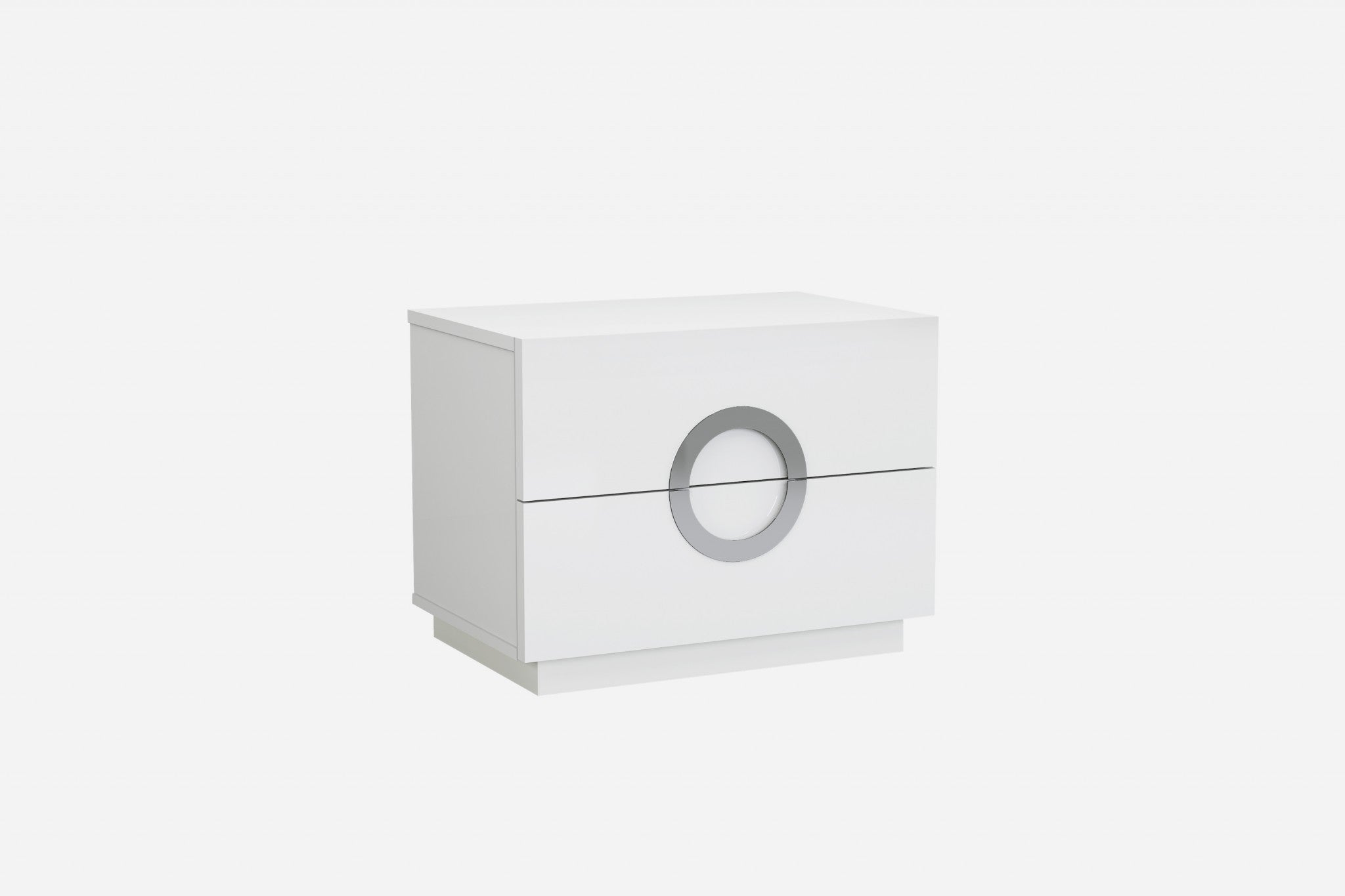 24" X 18" X 18" White Stainless Steel Nightstand