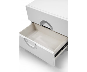 24" X 18" X 18" White Stainless Steel Nightstand