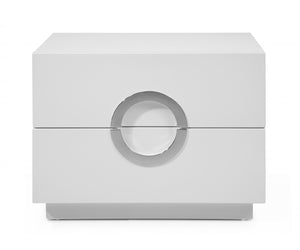 24" X 18" X 18" White Stainless Steel Nightstand