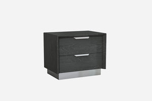 25" X 17" X 21" Grey Stainless Steel Nightstand