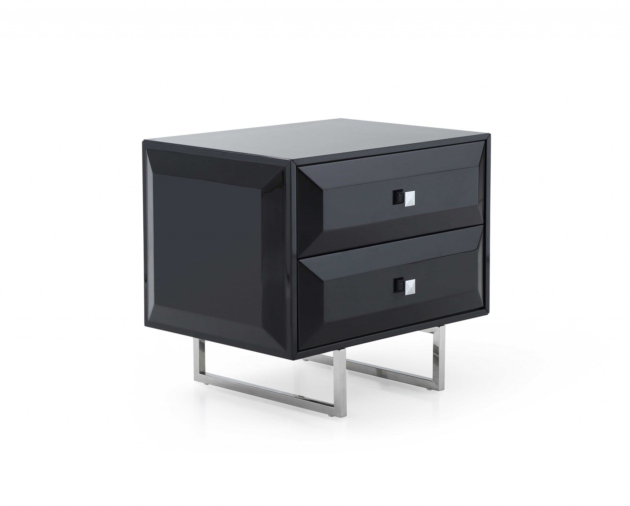 27" X 20" X 23" Black, Chrome Nightstand