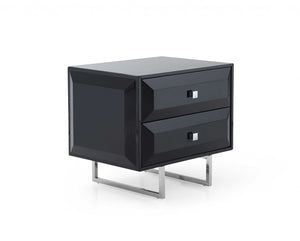 27" X 20" X 23" Black, Chrome Nightstand
