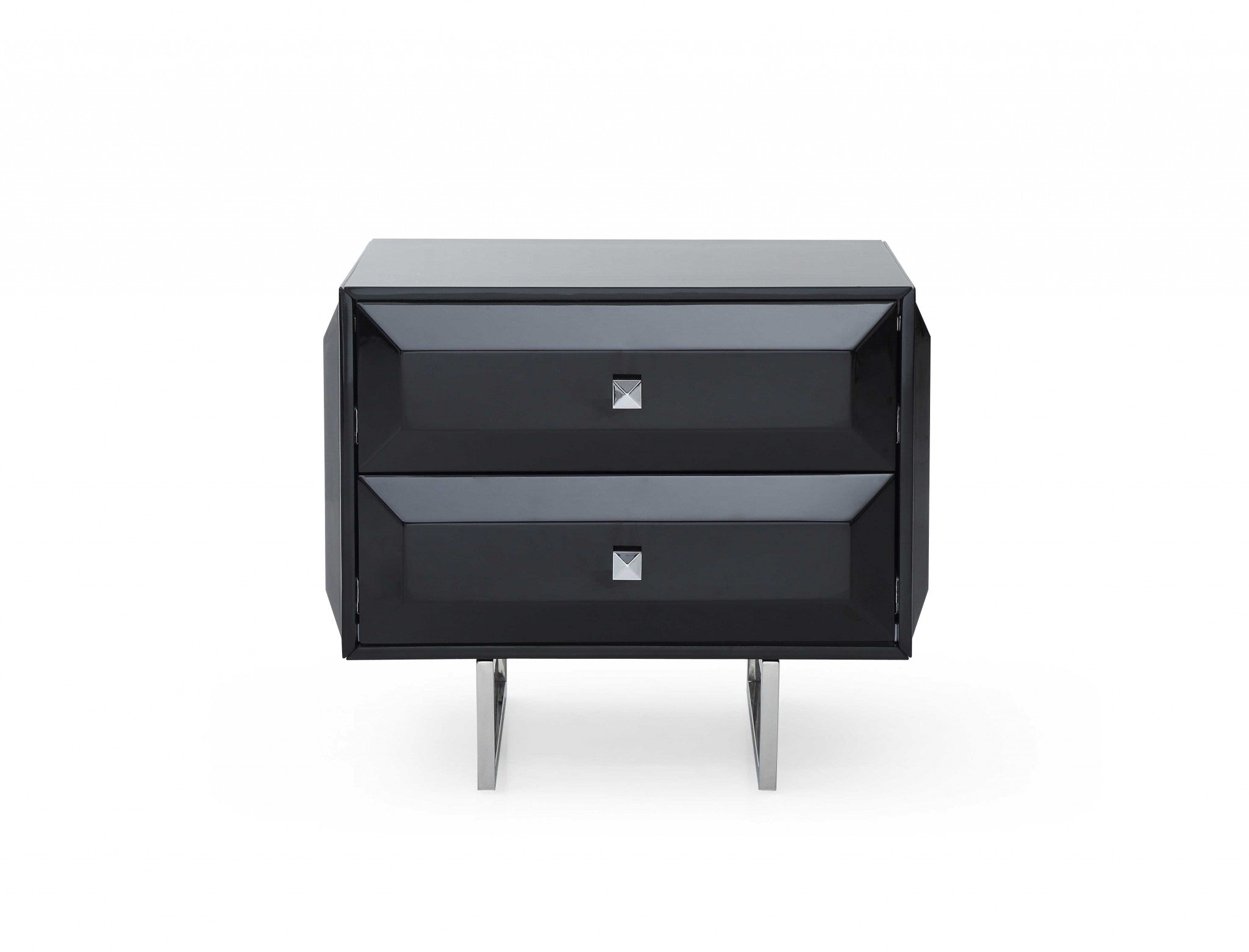 27" X 20" X 23" Black, Chrome Nightstand