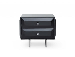 27" X 20" X 23" Black, Chrome Nightstand
