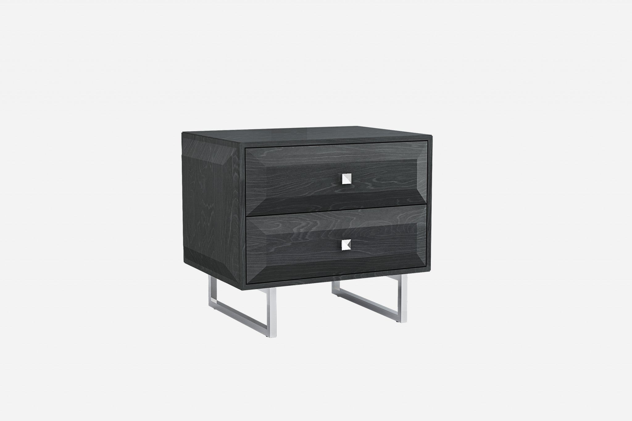 27" X 20" X 23" Gray Chrome Nightstand