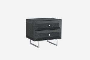 27" X 20" X 23" Gray Chrome Nightstand