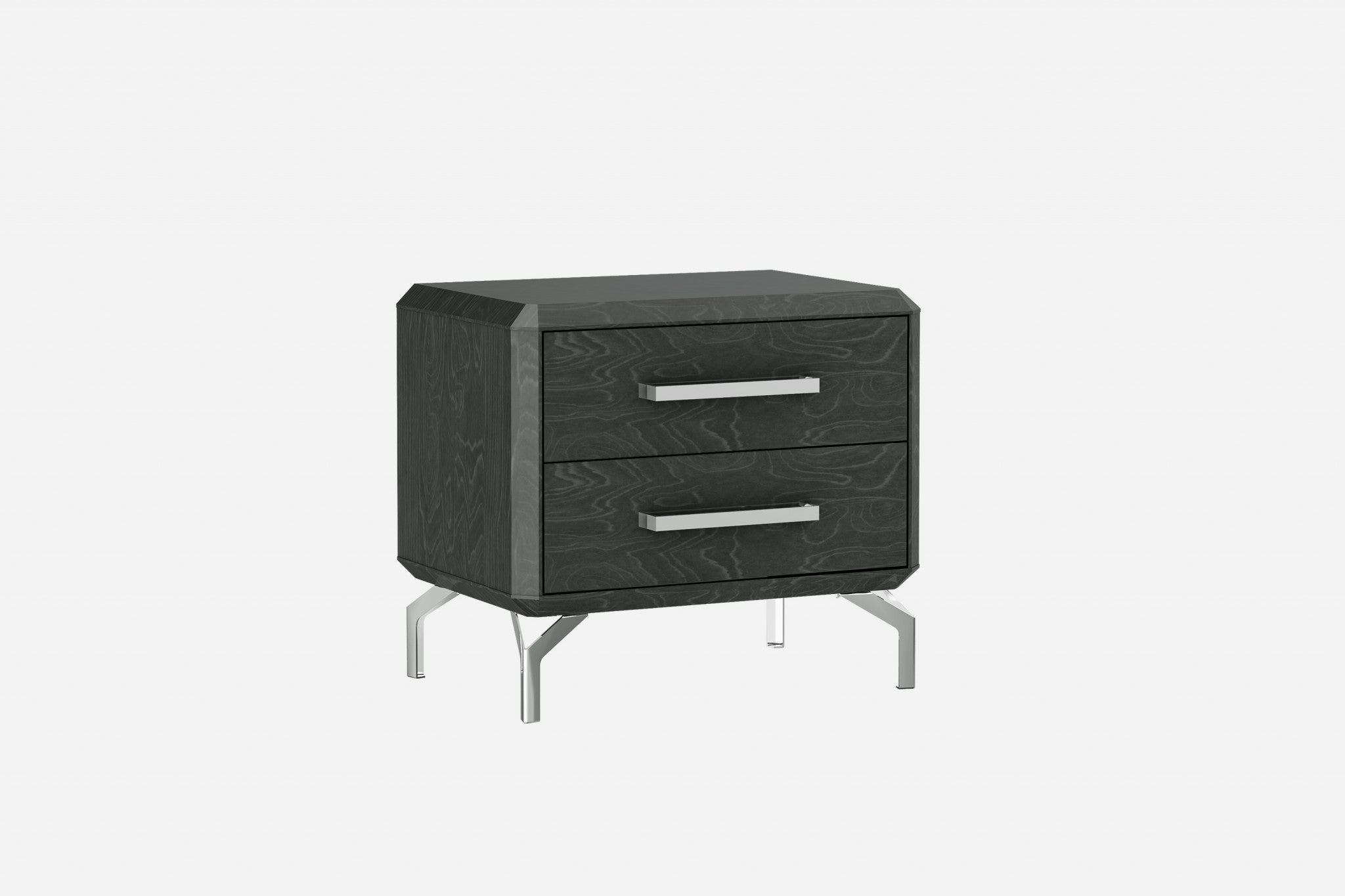 27" X 18" X 24" Grey Stainless Steel Nightstand