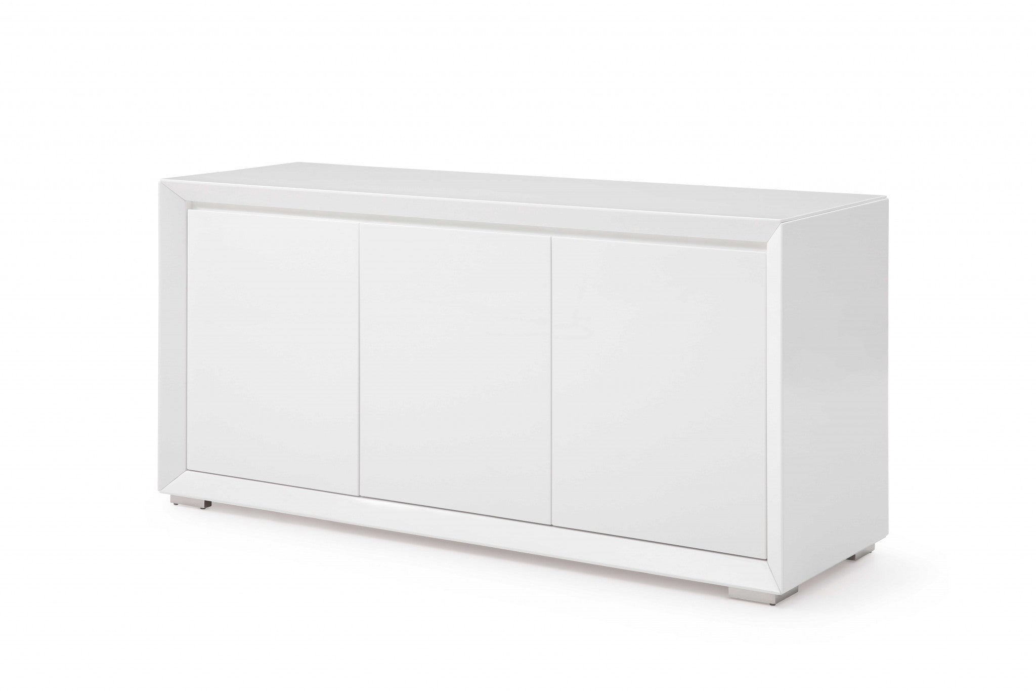 61" X 20" X 30" White Stainless Steel Buffet