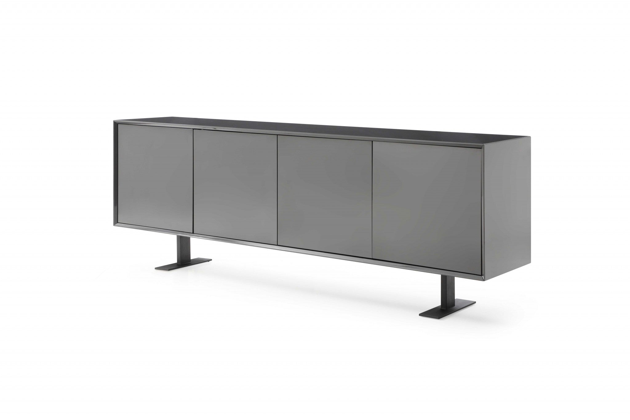 87" X 18" X 31.5" Gray Metal Buffet