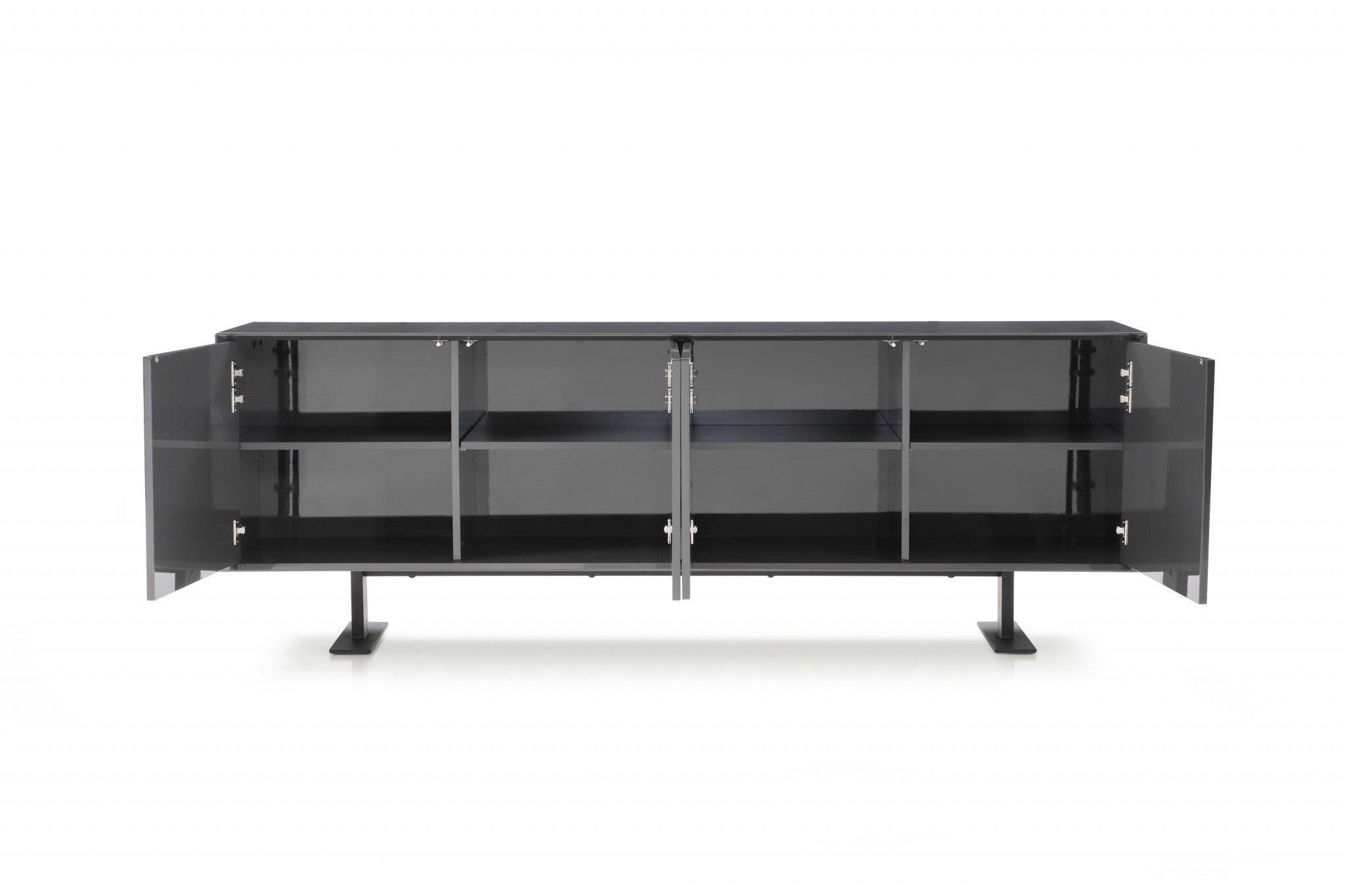 87" X 18" X 31.5" Gray Metal Buffet