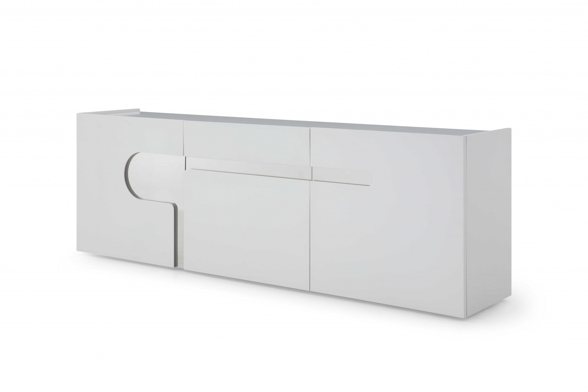 89" X 18" X 30" White Stainless Steel Buffet