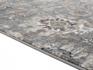 94" x 126" Blue / Grey Microfiber / Polyester Area Rug