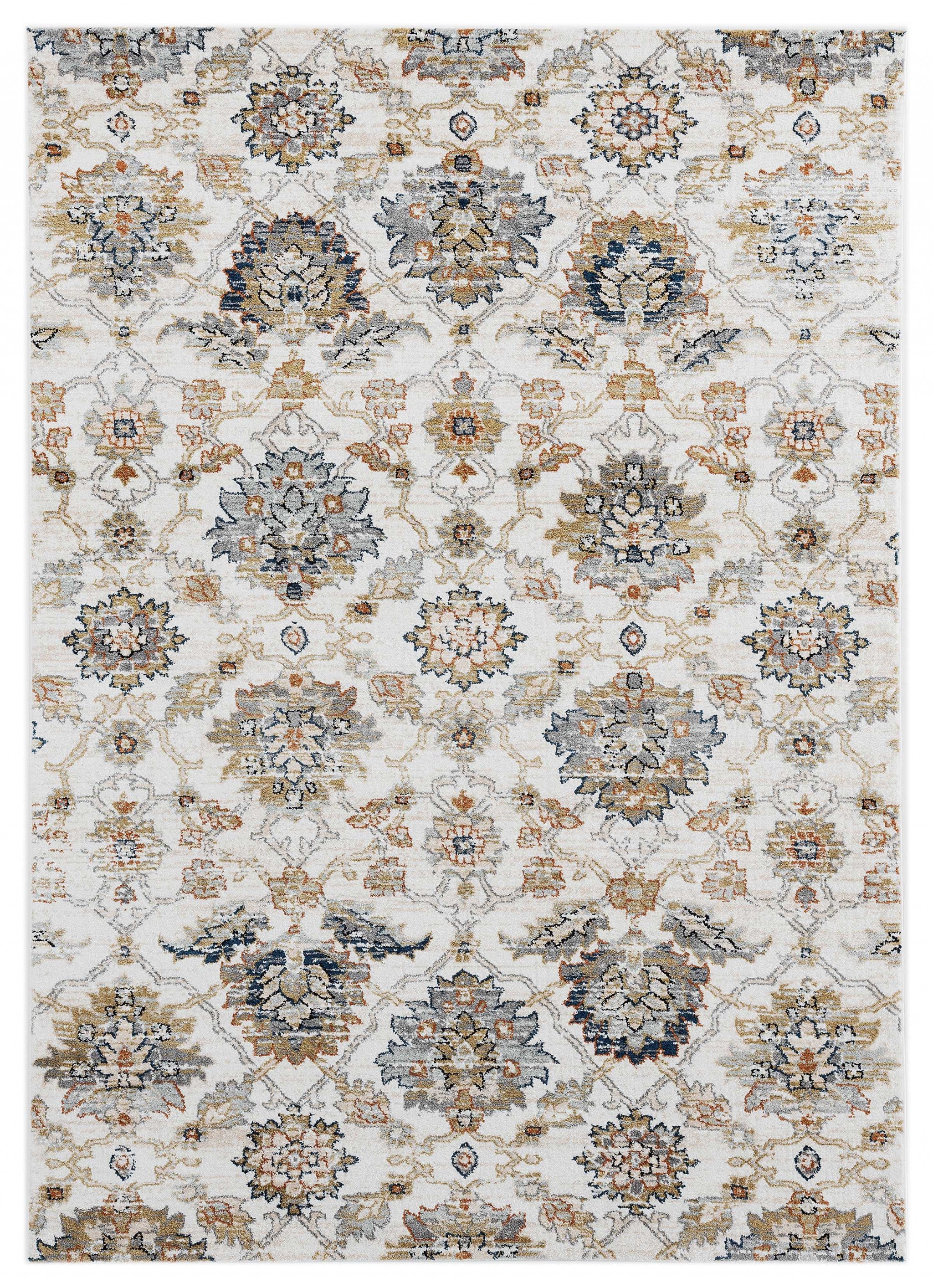 94" x 126" Beige Microfiber / Polyester Area Rug