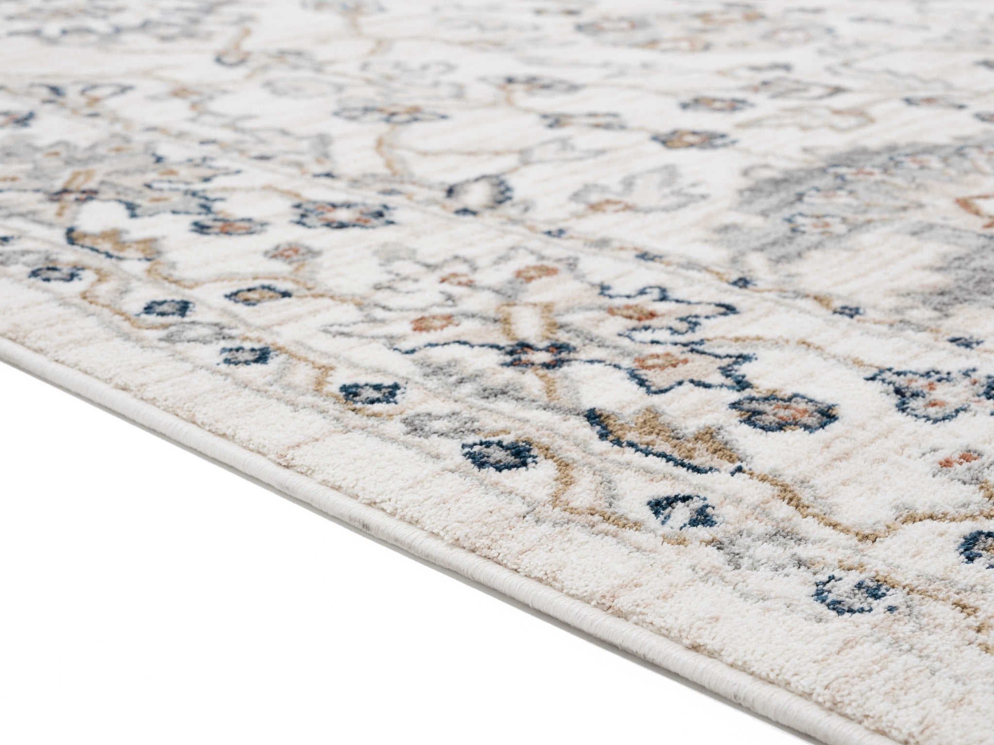 94" x 126" Beige Microfiber / Polyester Area Rug