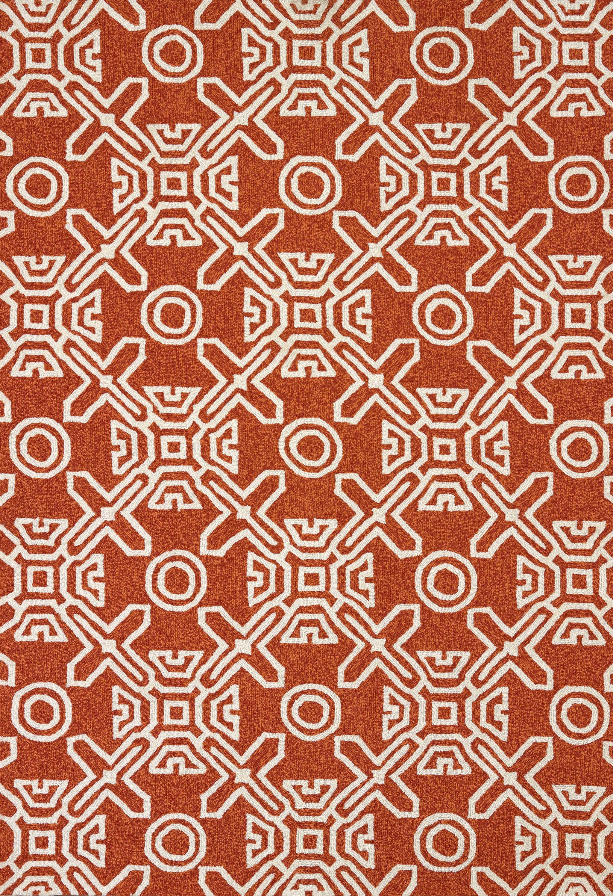60" x 90" Terracotta Polypropylene Area Rug