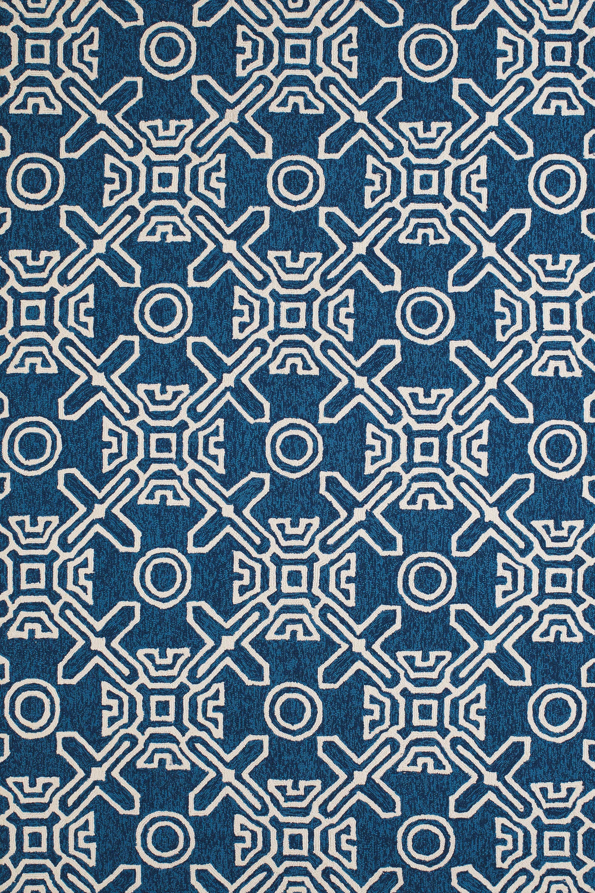 60" x 90" Cyan Polypropylene Area Rug