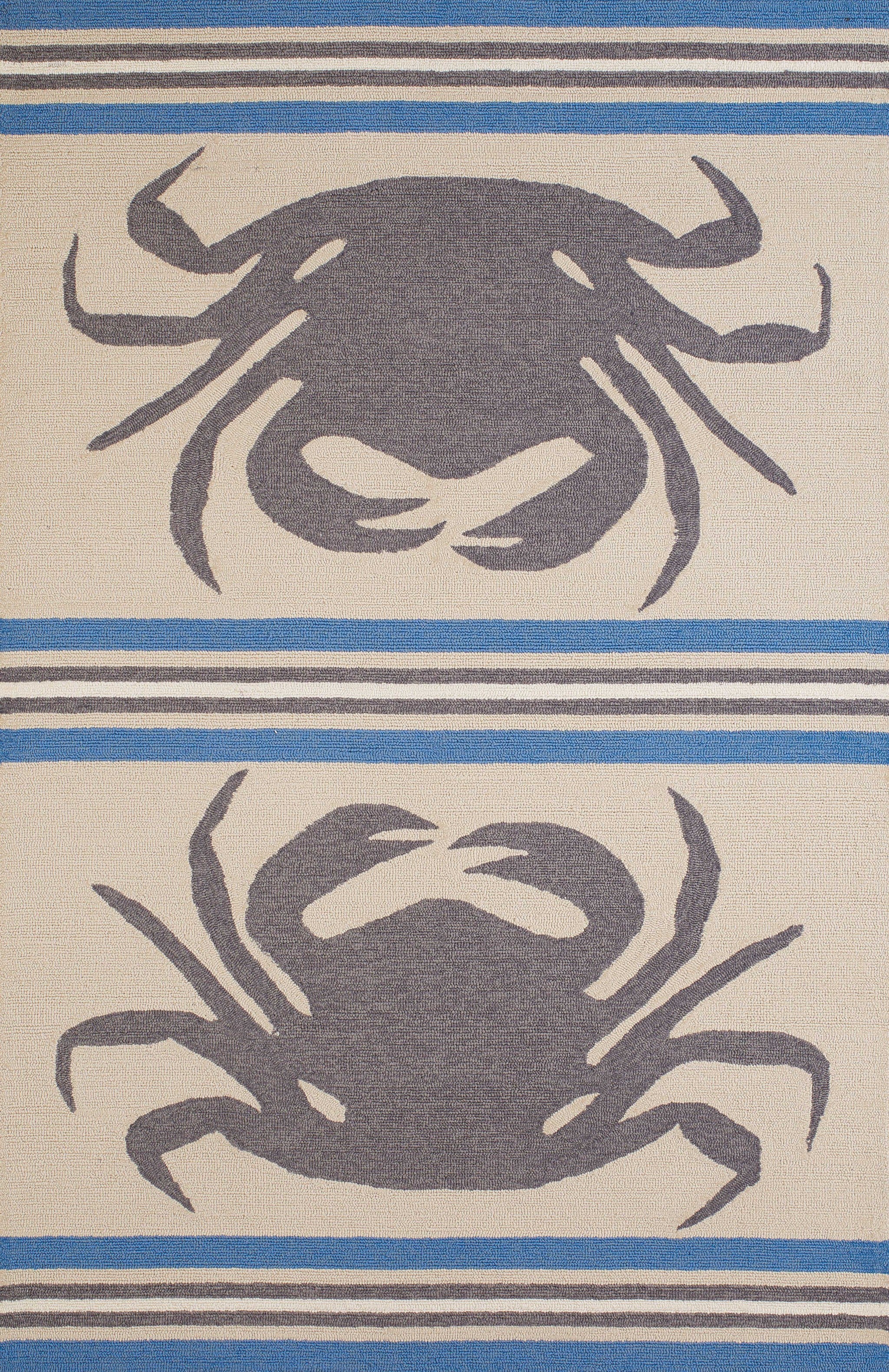 60" x 90" Grey Polypropylene Area Rug