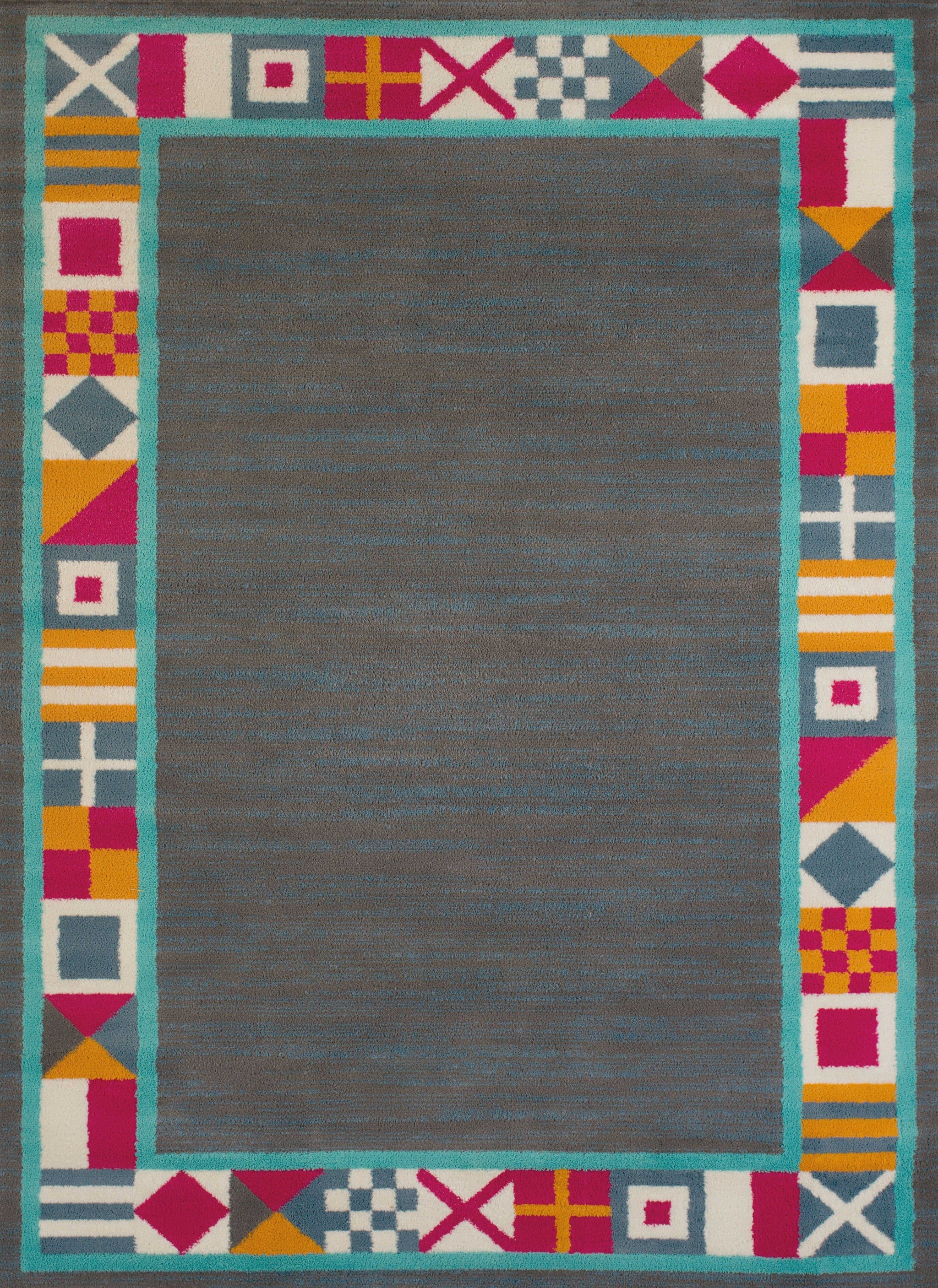63" x 86" Charcoal Polypropylene Area Rug
