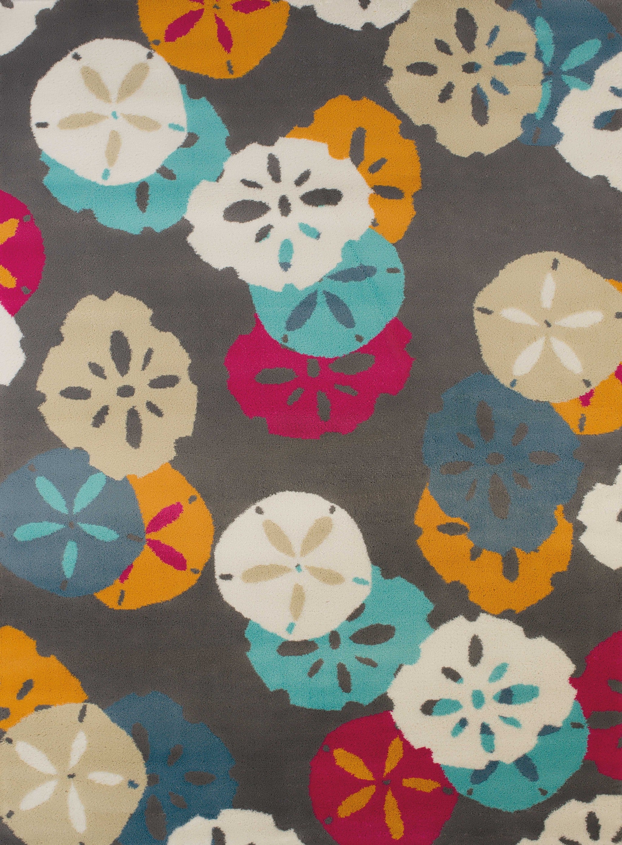 63" x 86" Charcoal Polypropylene Area Rug