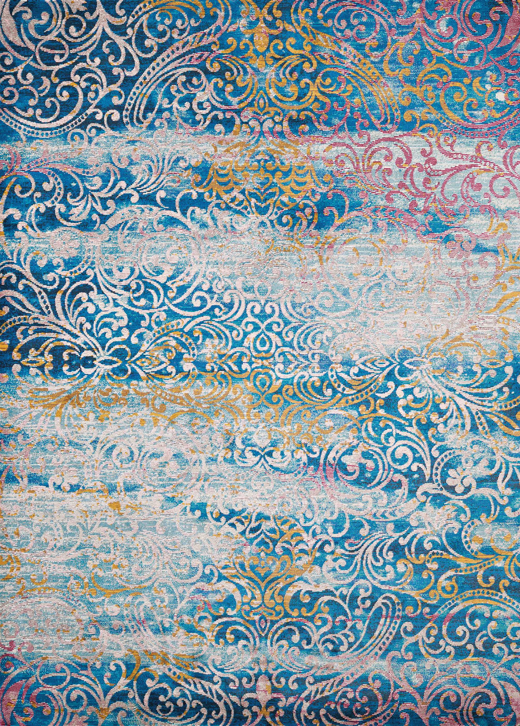 22" x 36" Cyan Olefin / Polyester Accent Rug