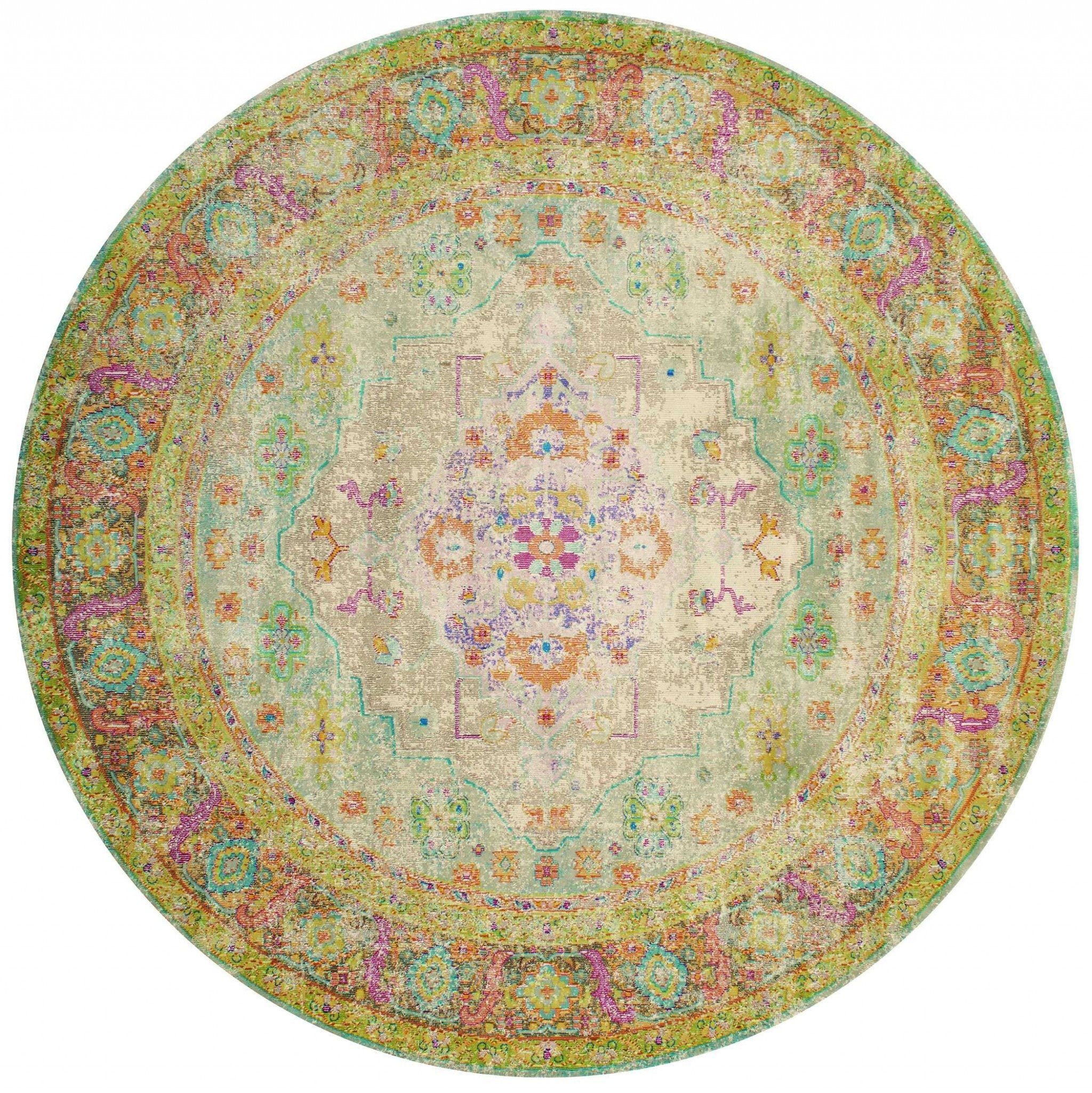 94" x 94" Natural Olefin / Polyester Round Rug