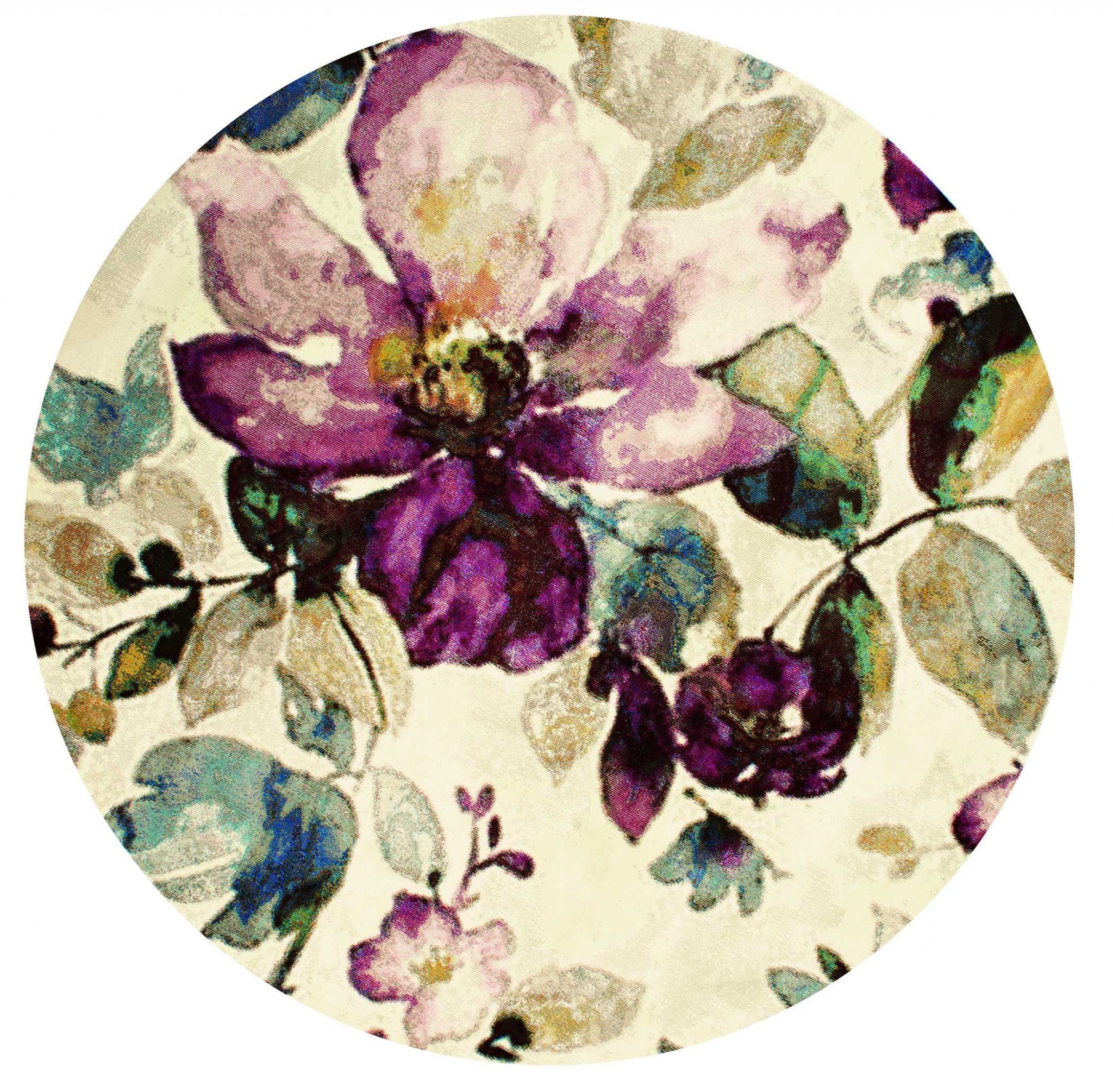 94" x 94" Multicolor Olefin / Polyester Round Rug