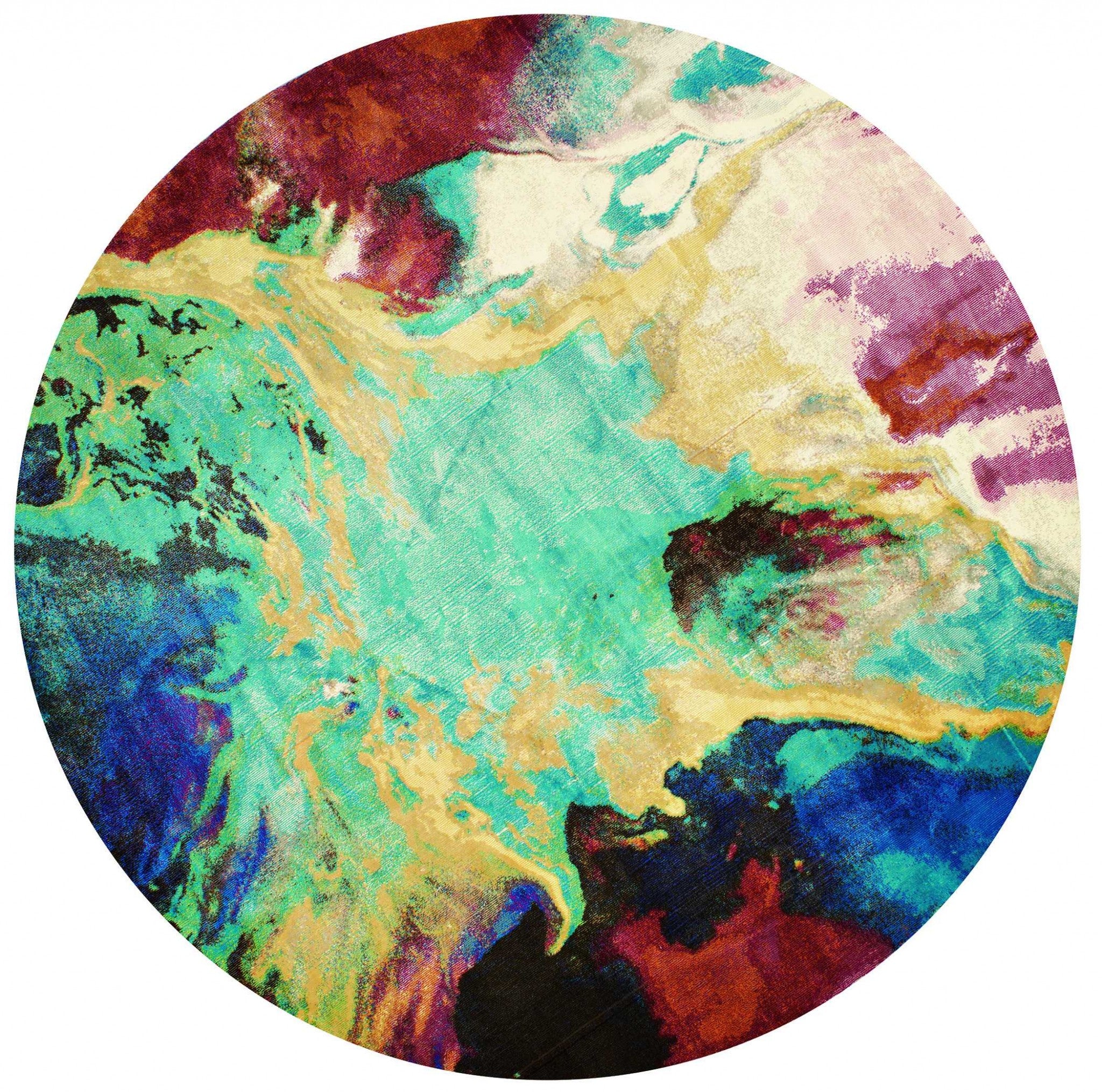 94" x 94" Multicolor Olefin / Polyester Round Rug