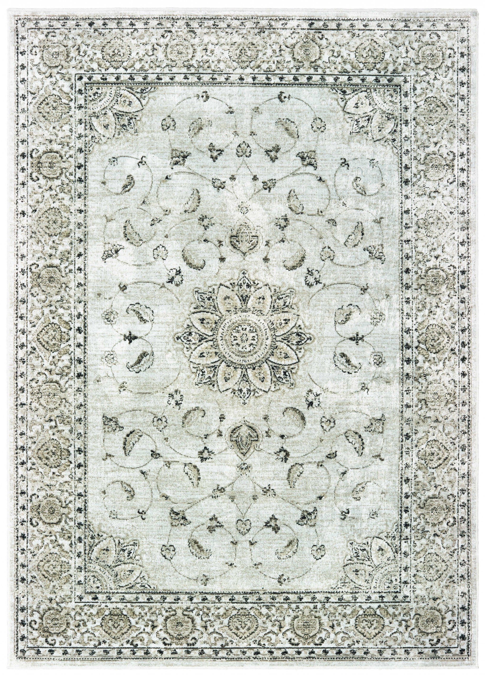 63" x 90" Sand Viscose Area Rug