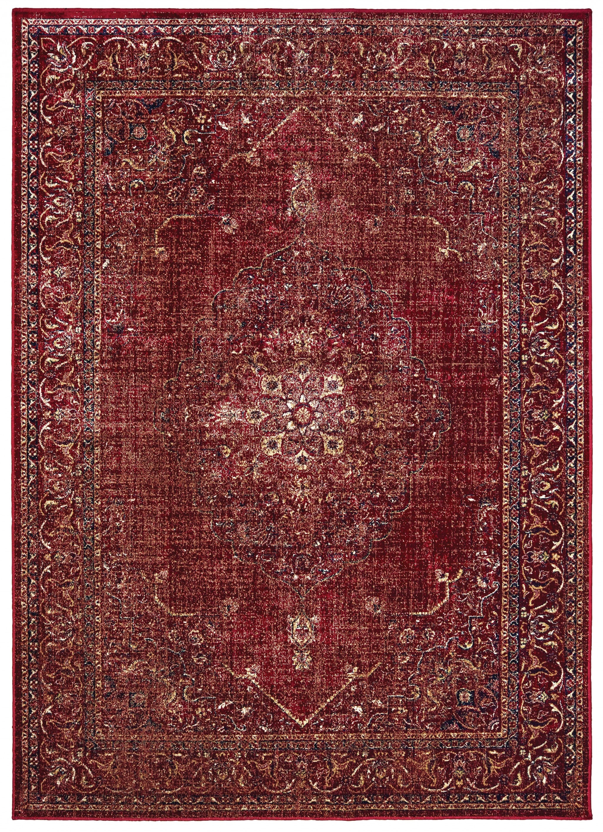 31" x 157" Red Viscose Runner Rug