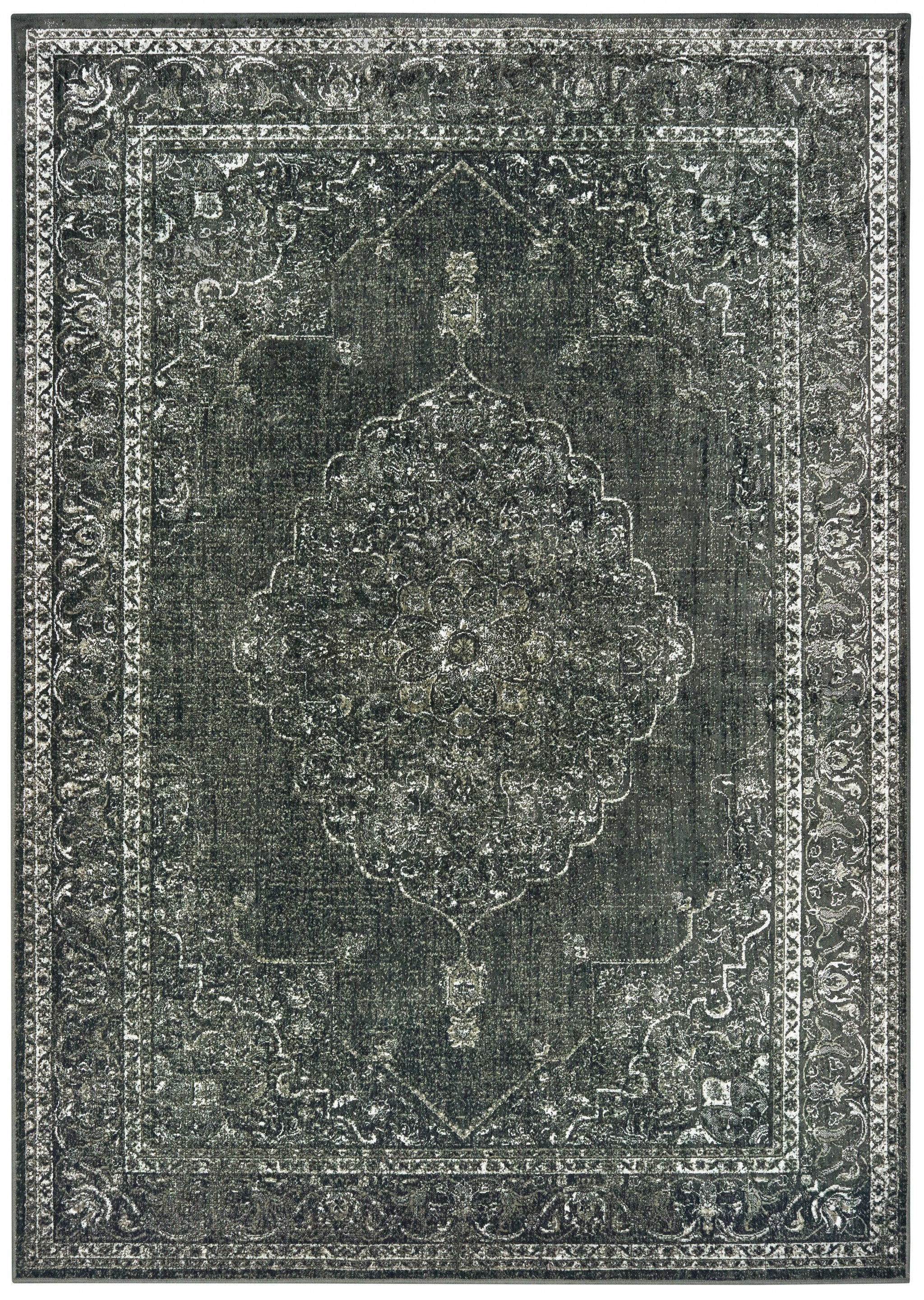 90" x 114" Smoke Viscose Area Rug