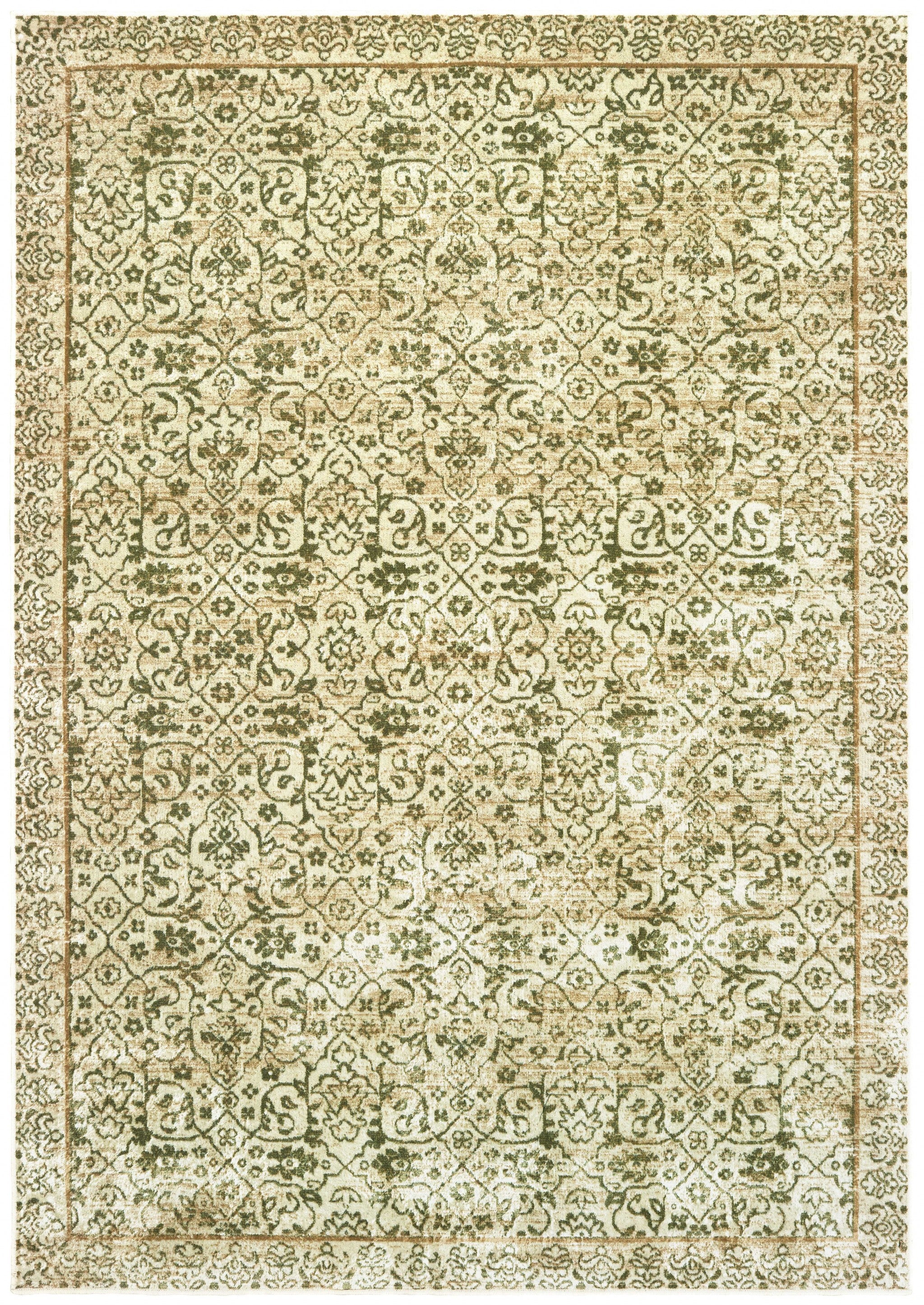 31" x 157" Green Viscose Runner Rug