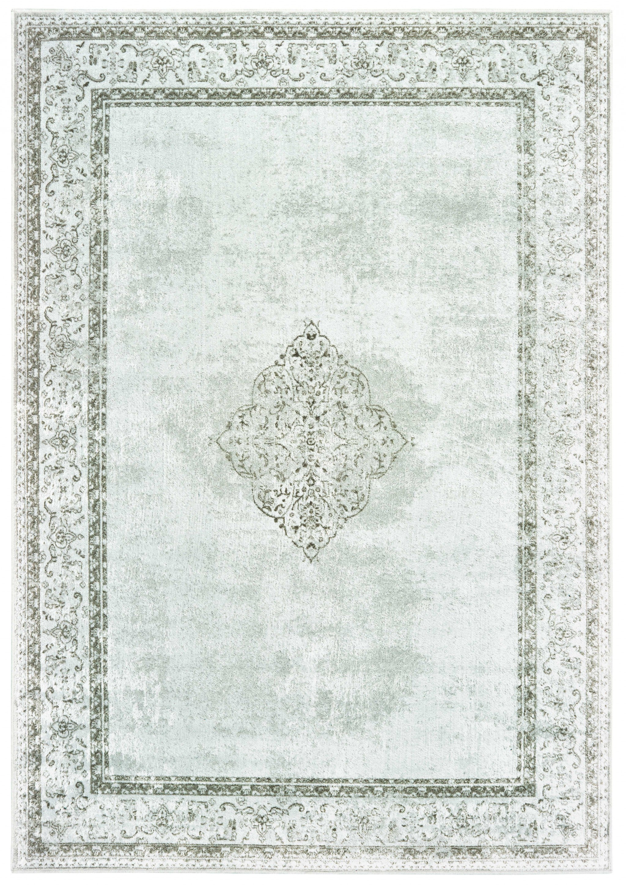 90" x 114" Silver Viscose Area Rug