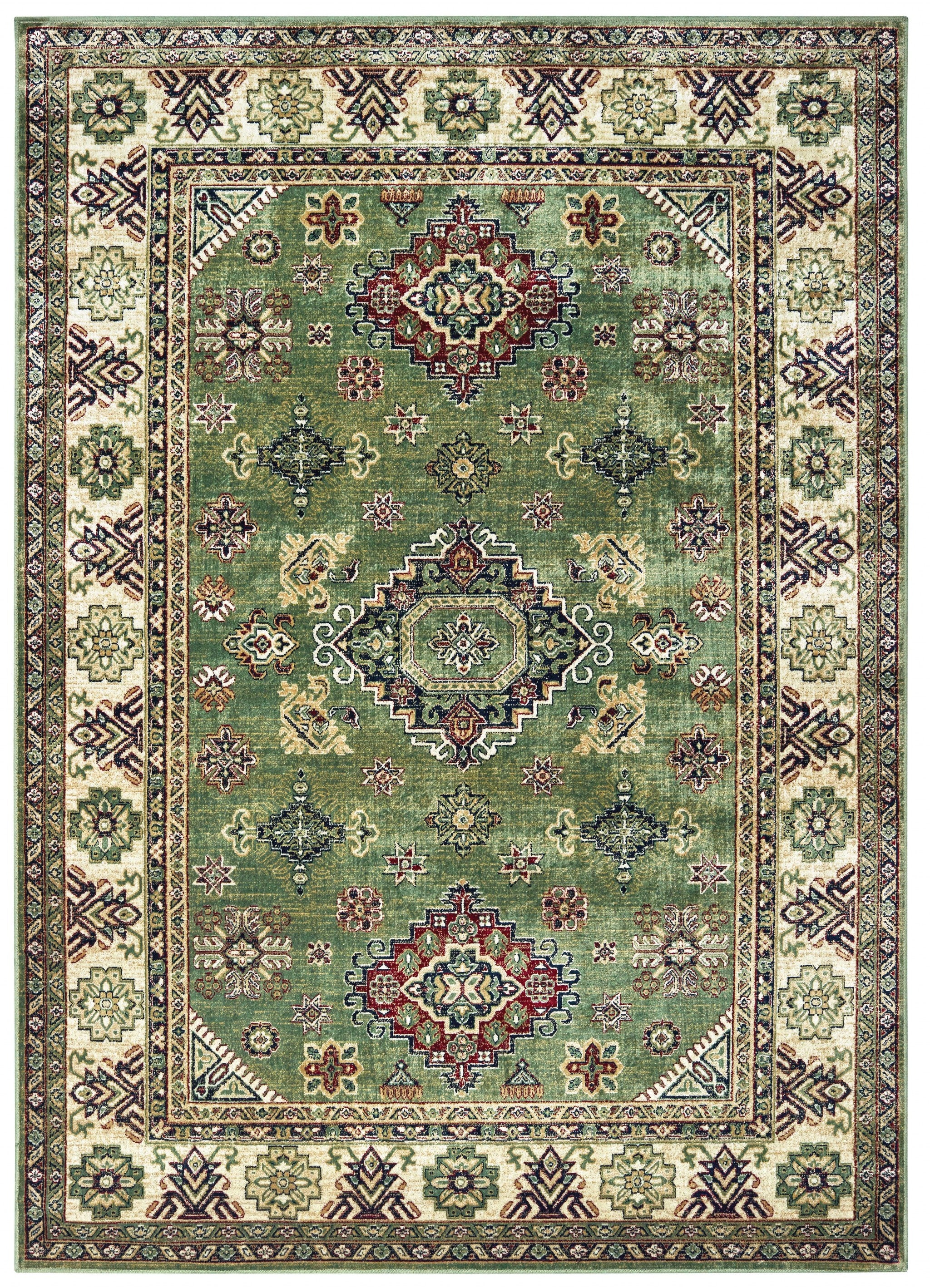 31" x 157" Green Viscose Runner Rug